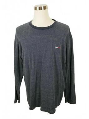 Tommy Hilfiger Jeans Mens Cotton Crew Neck Navy Sweater XXL Vintage 90s